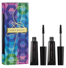 Fenty Beauty mascara duo front packaging showing two full-size tubes and shade label