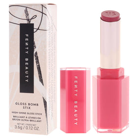 FENTY BEAUTY High Biscus on model lips demonstrating vibrant gloss and fullness