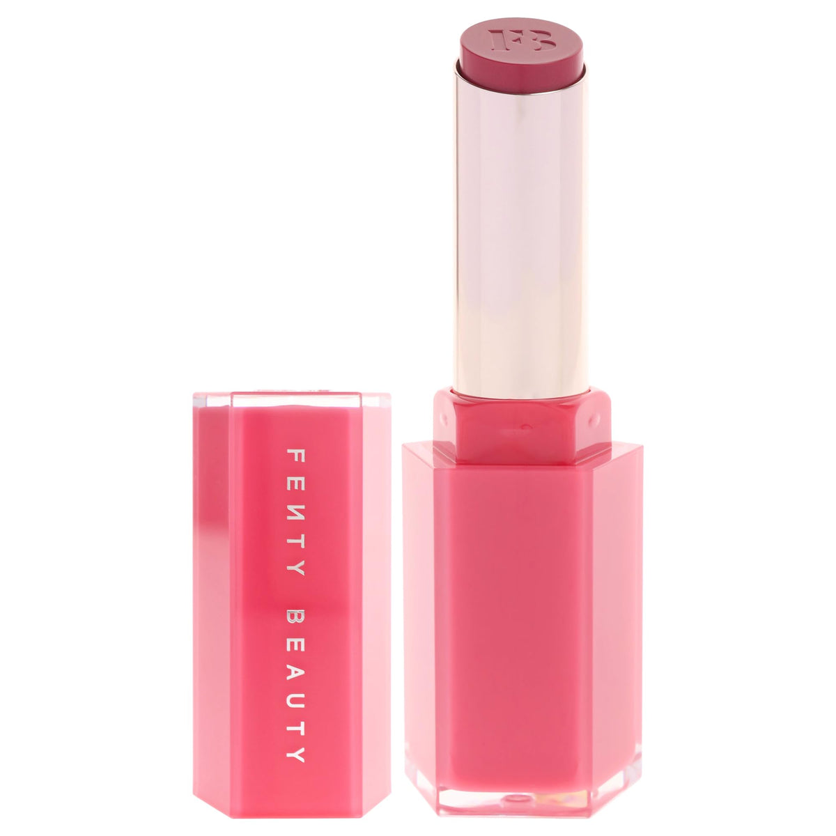 FENTY BEAUTY High Biscus open stick tip displaying smooth applicator and easy glide