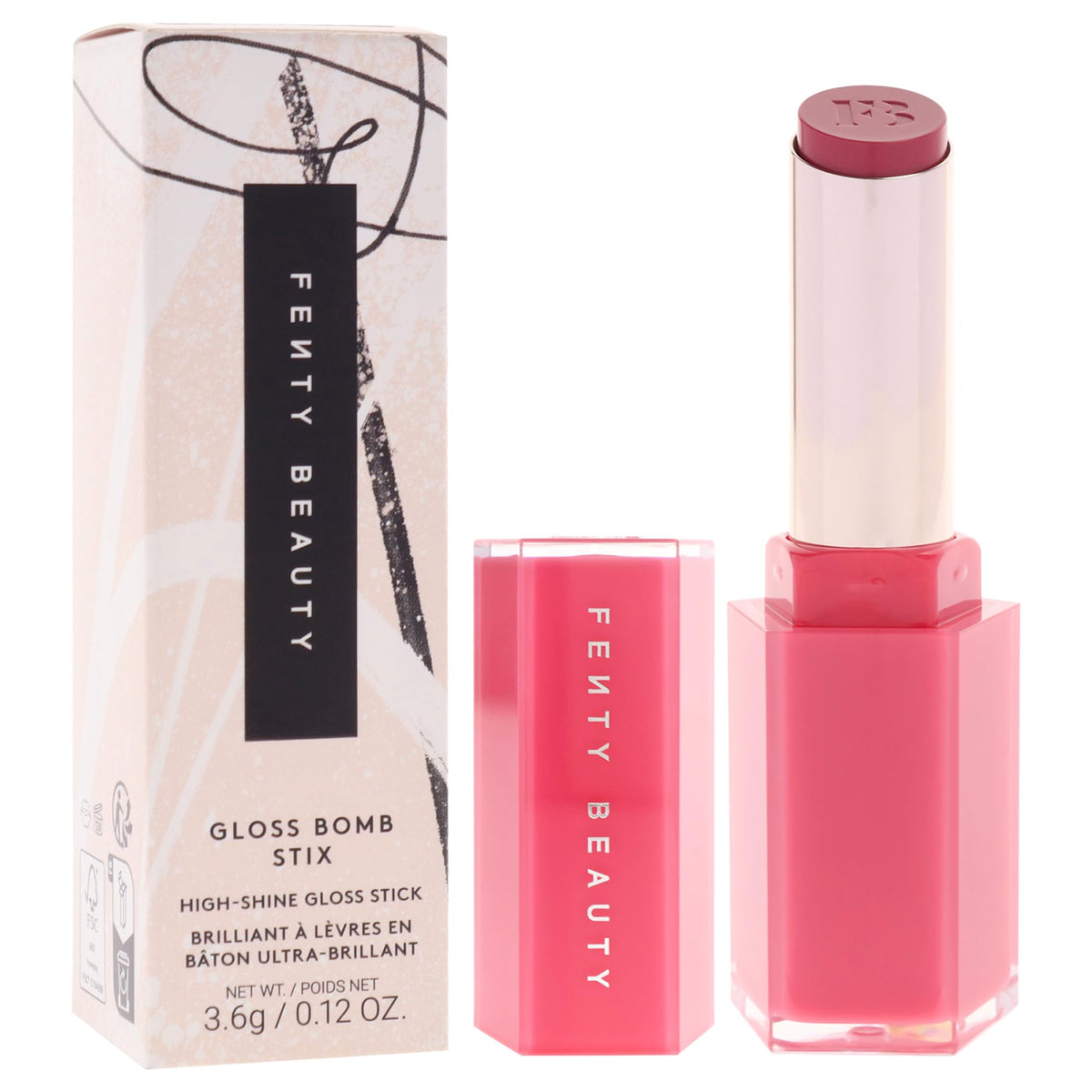 FENTY BEAUTY High Biscus texture close-up revealing creamy, non-sticky shine
