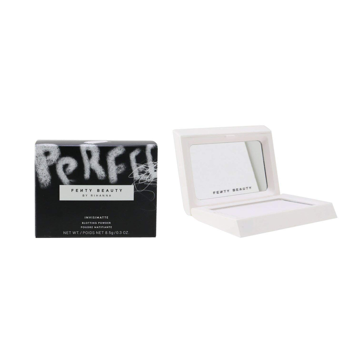 FENTY BEAUTY Invisimatte fine-milled powder texture close-up, blurs pores visibly