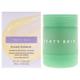 FENTY BEAUTY jar front view showing plush puddin packaging and nourishing benefit