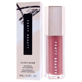FENTY BEAUTY texture swatches on arm showing glossy finish and non-sticky benefit