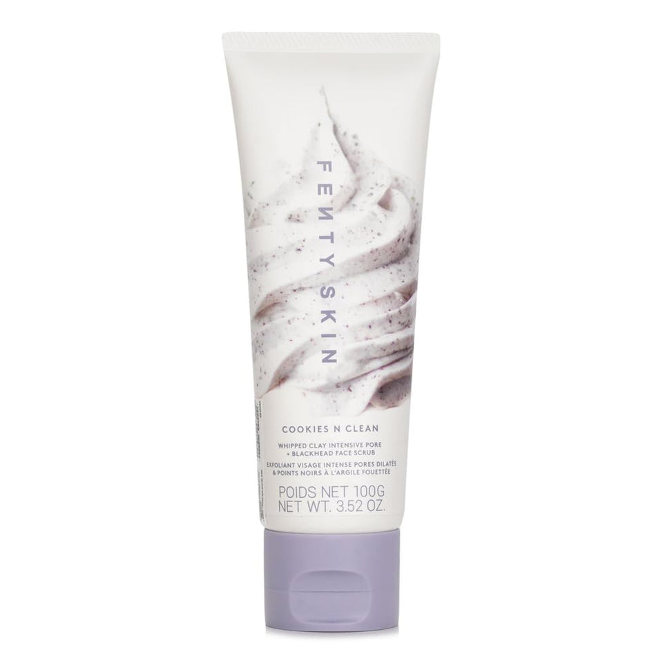 Fenty Skin jar front view showing label and whipped clay texture, clarifies pores