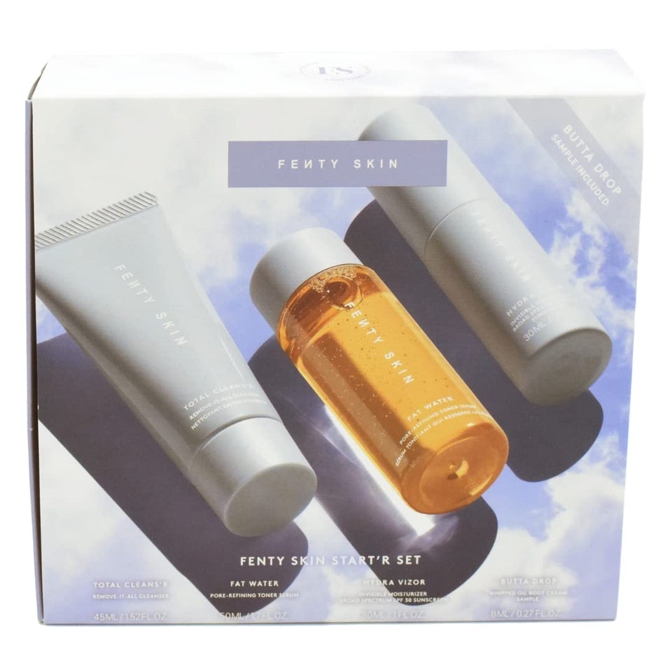 Fenty Skin front packaging showing the full skincare set and convenience