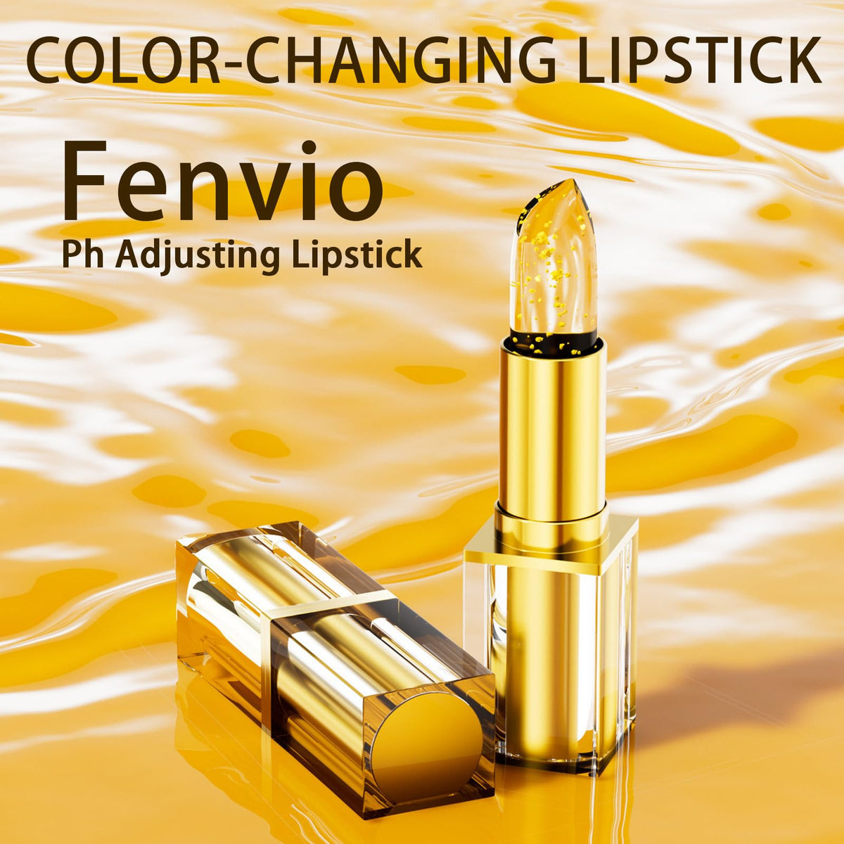 Fenvio Lipstick texture close-up highlighting glossy, smooth finish