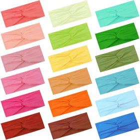 FEQO front view of 18-pack colorful headbands showing variety and convenience