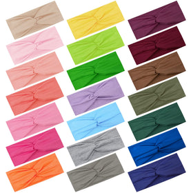 FEQO front view of 21-piece headbands showing colorful assortment and organized packaging
