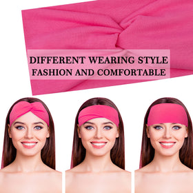 FEQO model wearing headband during yoga demonstrating secure non-slip hold