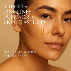 FERIHA hand applying oil to face and neck, fast absorbing hydration benefit