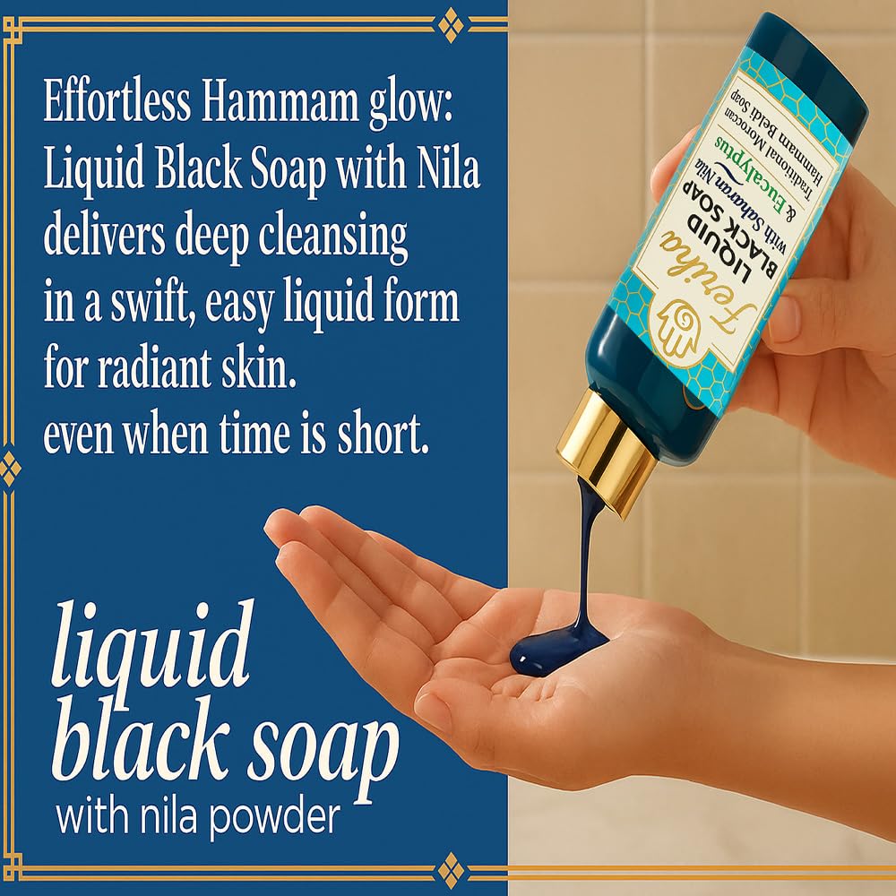 FERIHA ingredients shot with Saharan Nila and eucalyptus highlighting natural botanicals