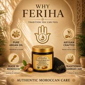 FERIHA jar held in hand showing 7 oz scale for portion guidance and travel