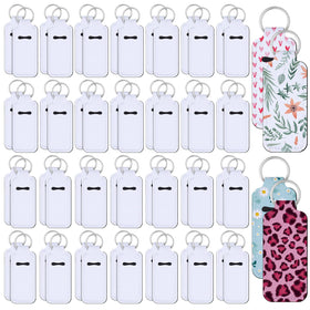 Ferreve front view of bulk lipstick holder keychains showing packaging and quantity benefits