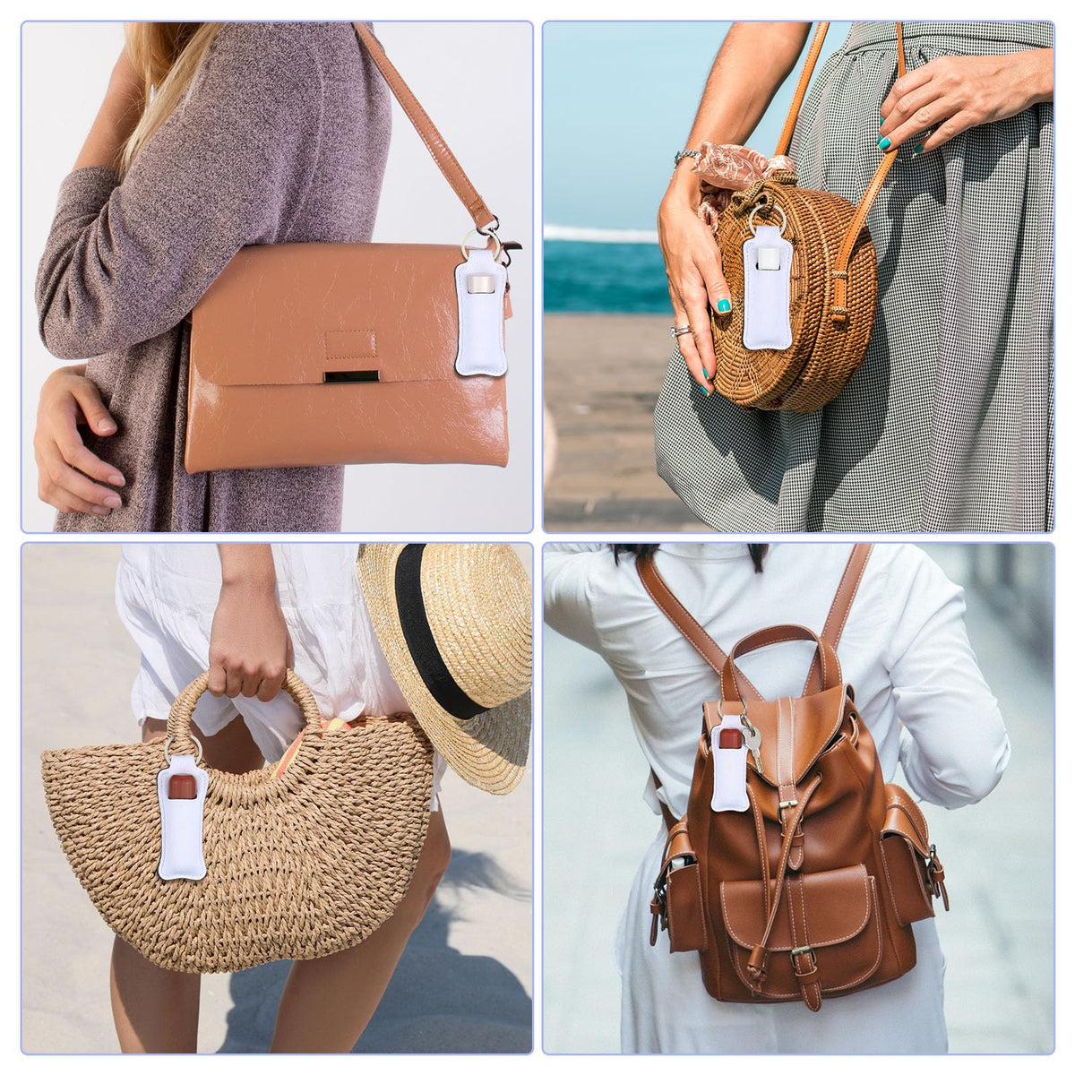 Ferreve holder clipped on a handbag illustrating easy access and everyday portability