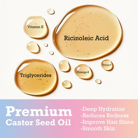 FIAYAF castor oil texture drop highlighting rich moisturizing slip