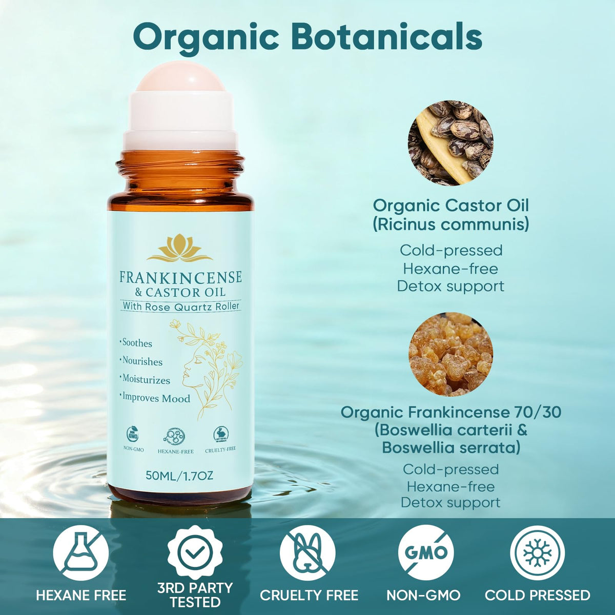 Fibosara oil texture on skin, cold-pressed castor oil nourishing hydration