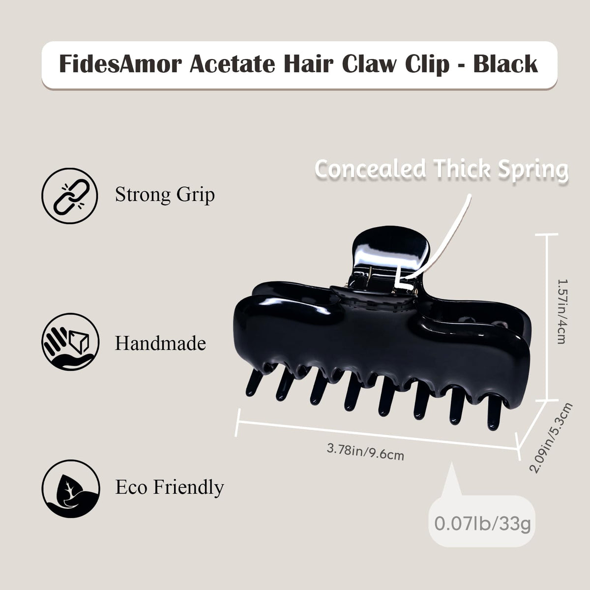 FidesAmor acetate texture close-up highlighting glossy, smooth, hair-friendly surface