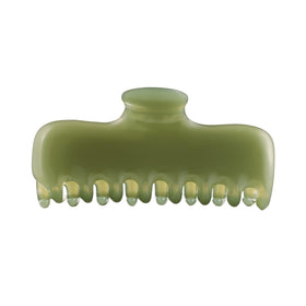 FidesAmor front view of olive green clip showing sleek shape and secure hold