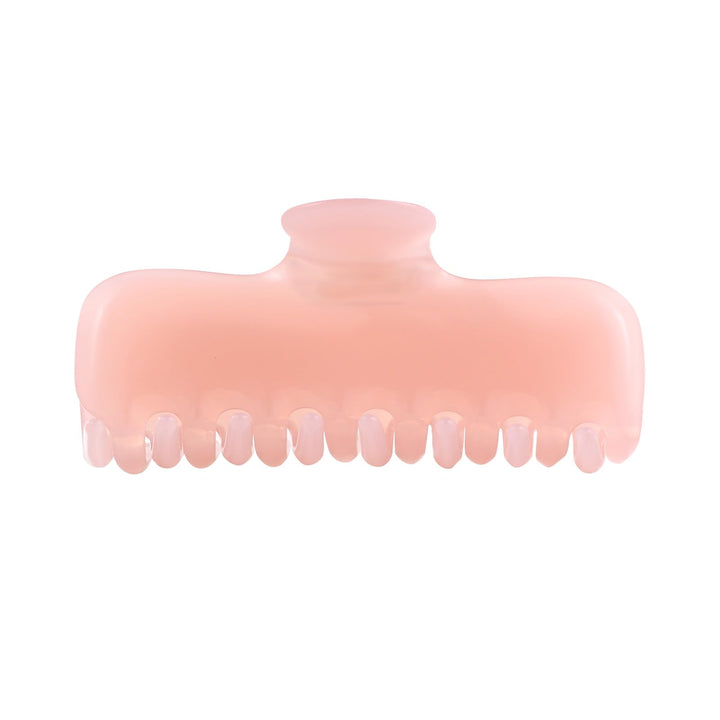 FidesAmor front view of pink acetate clip showing glossy finish and secure hold