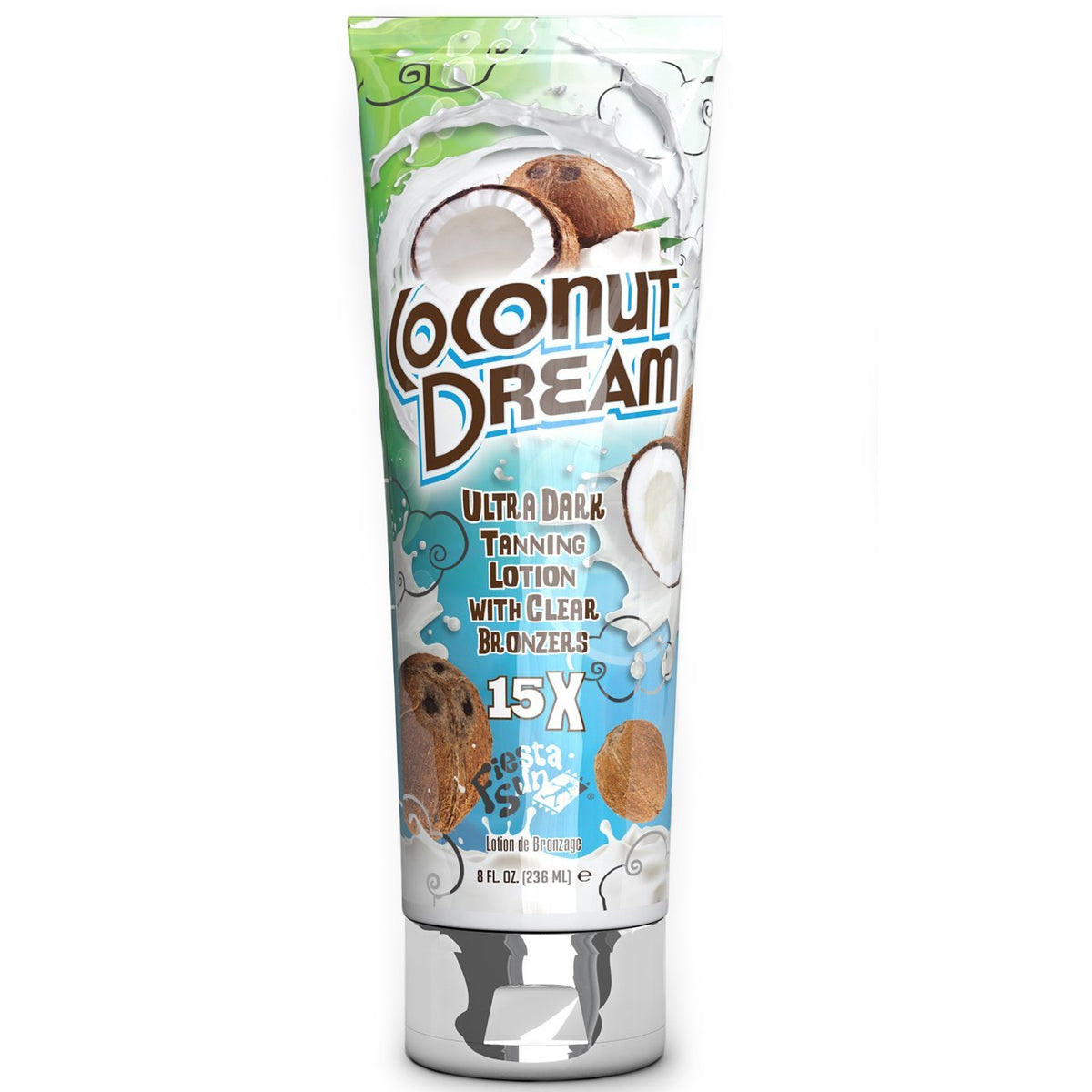 Fiesta Sun front packaging showing bottle and tropical benefits
