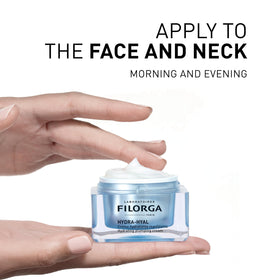 Filorga jar on vanity at night suggesting restorative evening use benefit