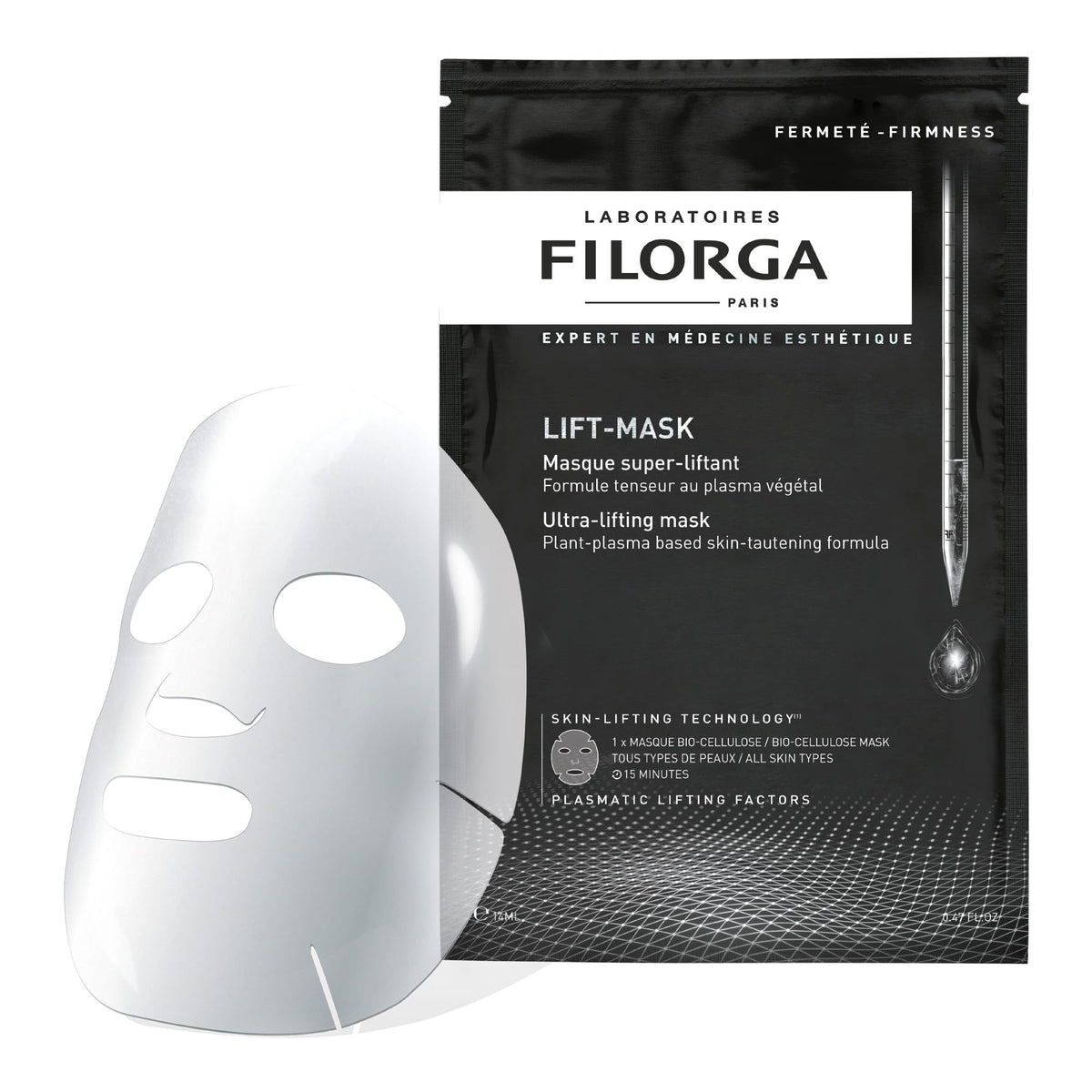 Filorga Lift-Mask biocellulose sheet close-up displaying fine texture for adhesion