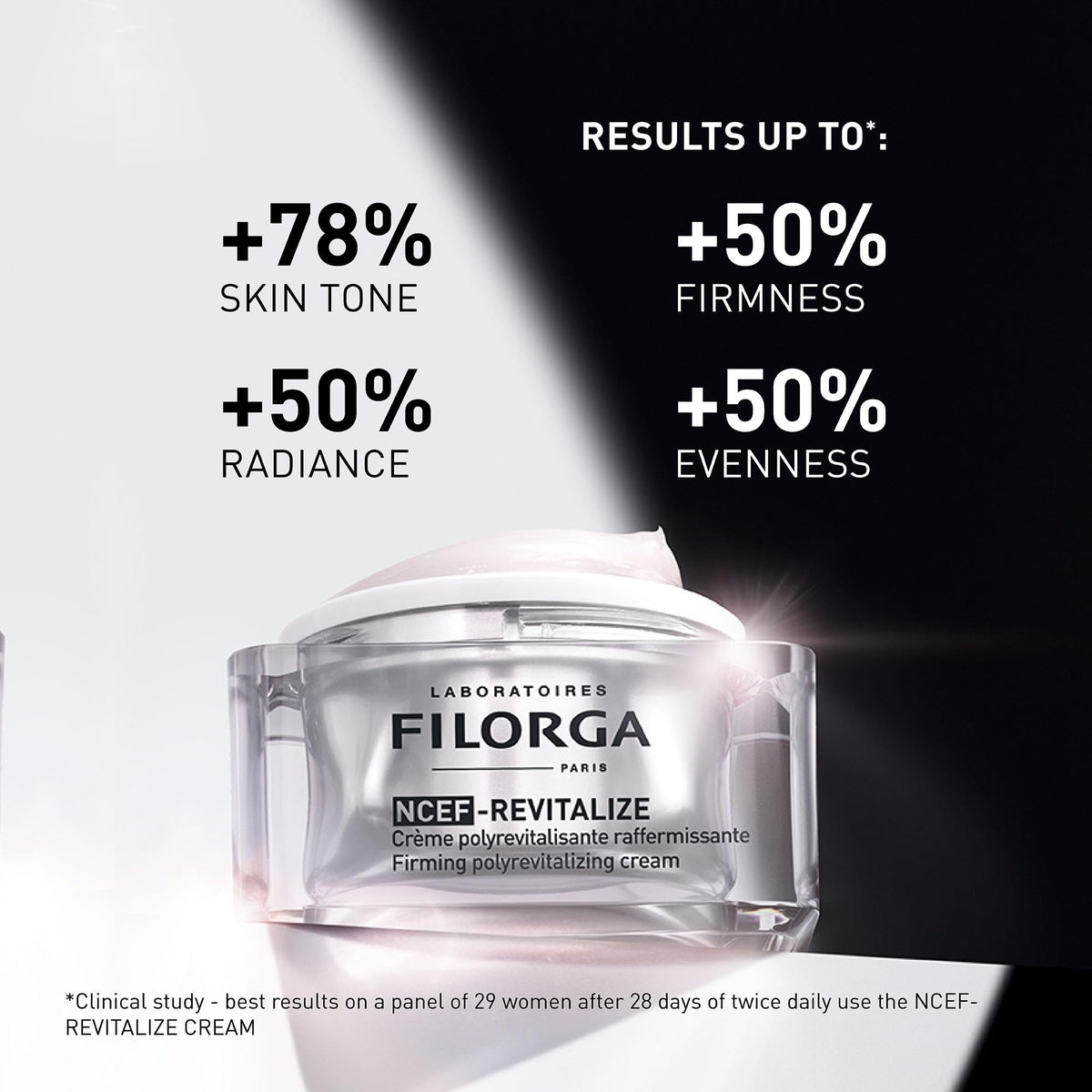 Filorga cream being applied on hand demonstrating spreadability and quick absorption