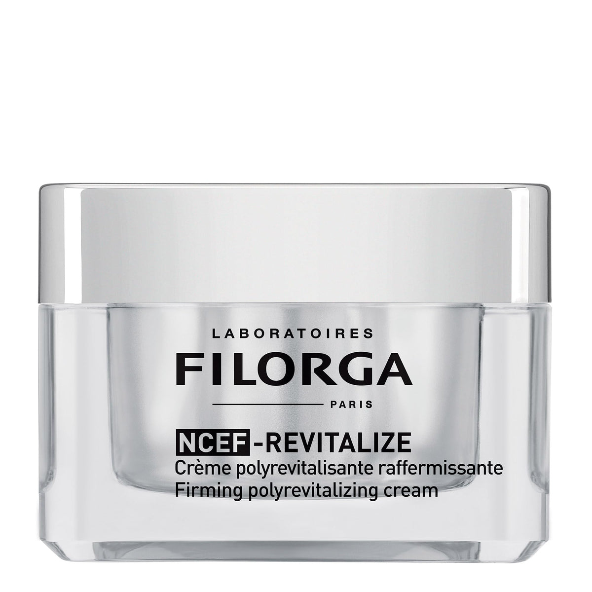 Filorga jar front view showing product and packaging benefit of clear branding