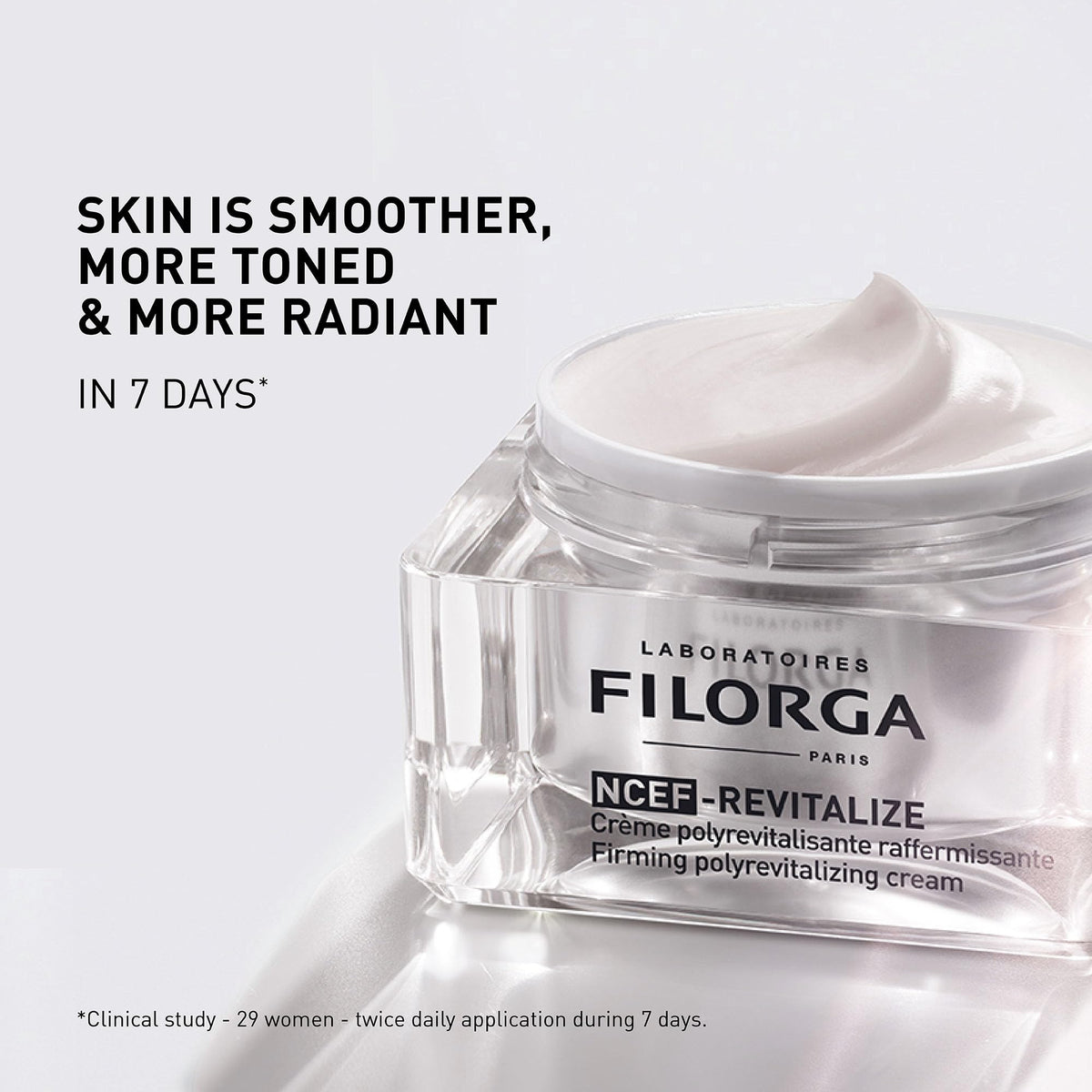 Filorga open jar revealing cream consistency and easy-to-dispense benefit