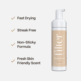 Filter By Molly-Mae in-use application with velvet mitt demonstrating even, streak-free coverage
