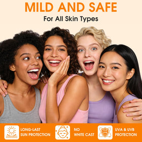FILWY application on face demonstrating instant mineral protection