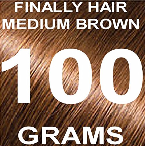 Finally Hair front packaging showing refill bag and medium brown shade benefit coverage