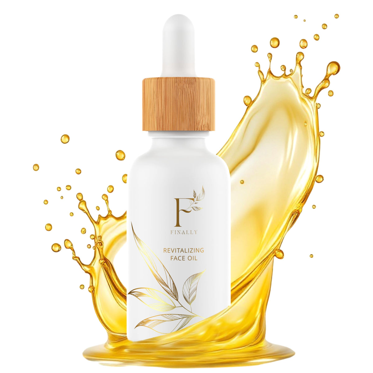 Finally bottle front packaging showing clean organic branding and hydration benefits