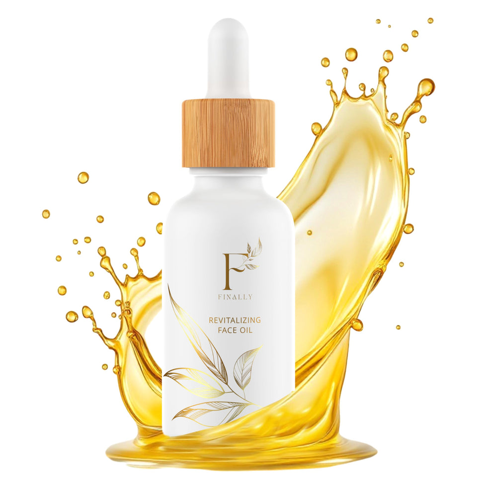 Finally bottle front packaging showing clean organic branding and hydration benefits
