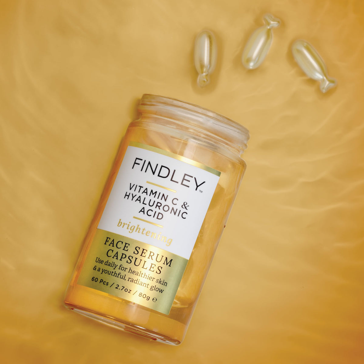 Findley 2.7oz size comparison next to hand conveying compact travel-friendly benefit