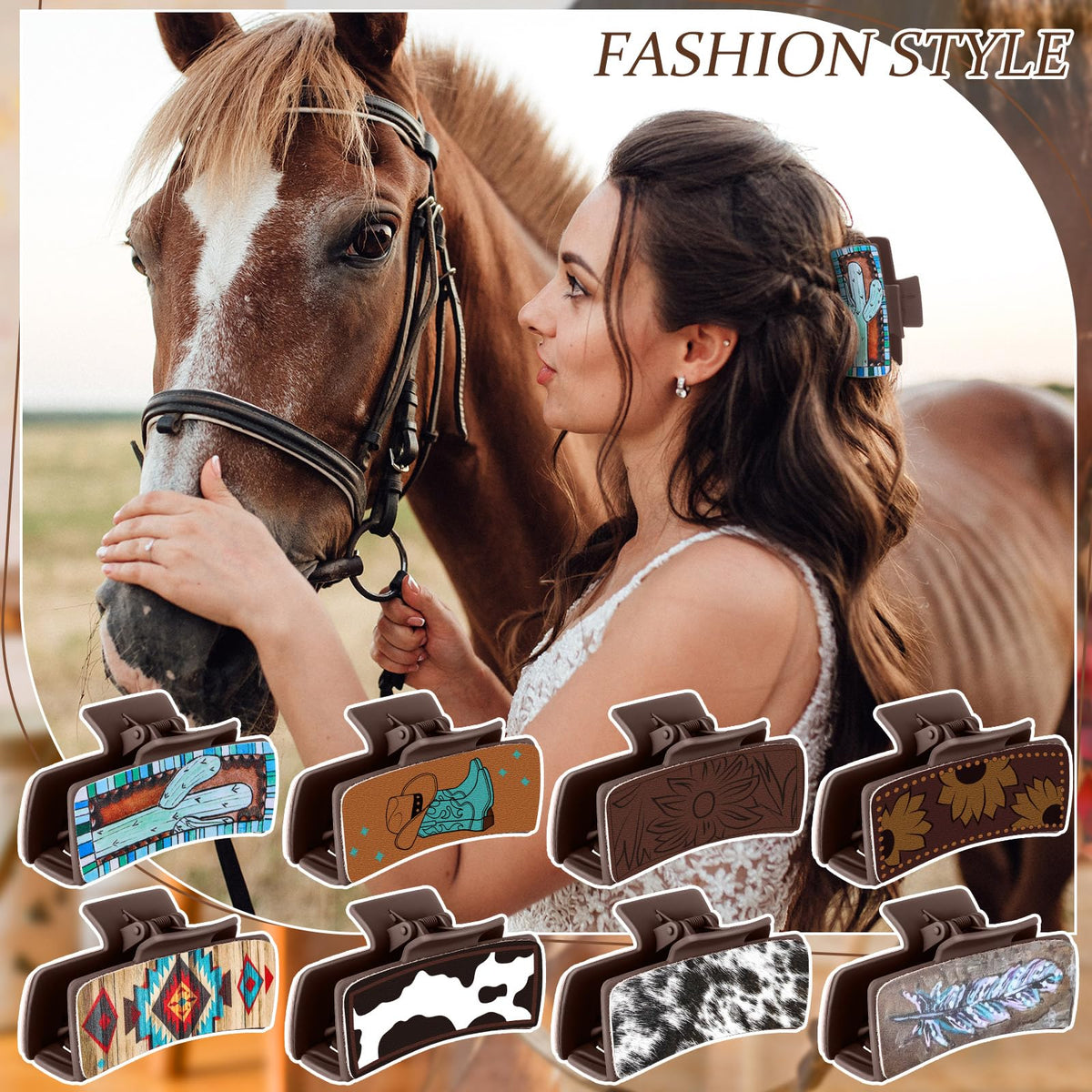 FineCheer clips worn in half-up hairstyle illustrating secure hold