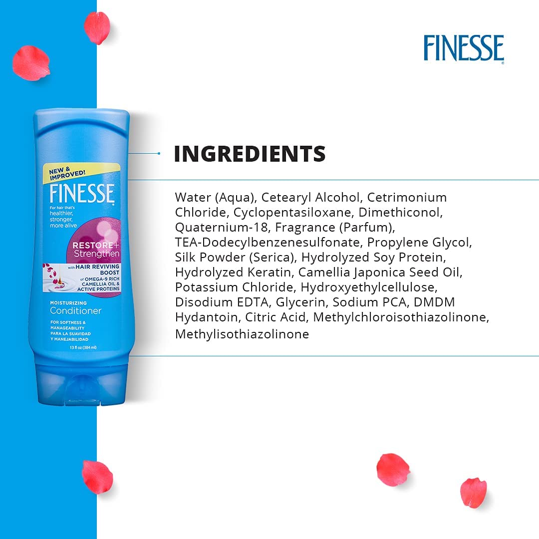 Finesse bottles staged in bathroom showing convenience for daily routine
