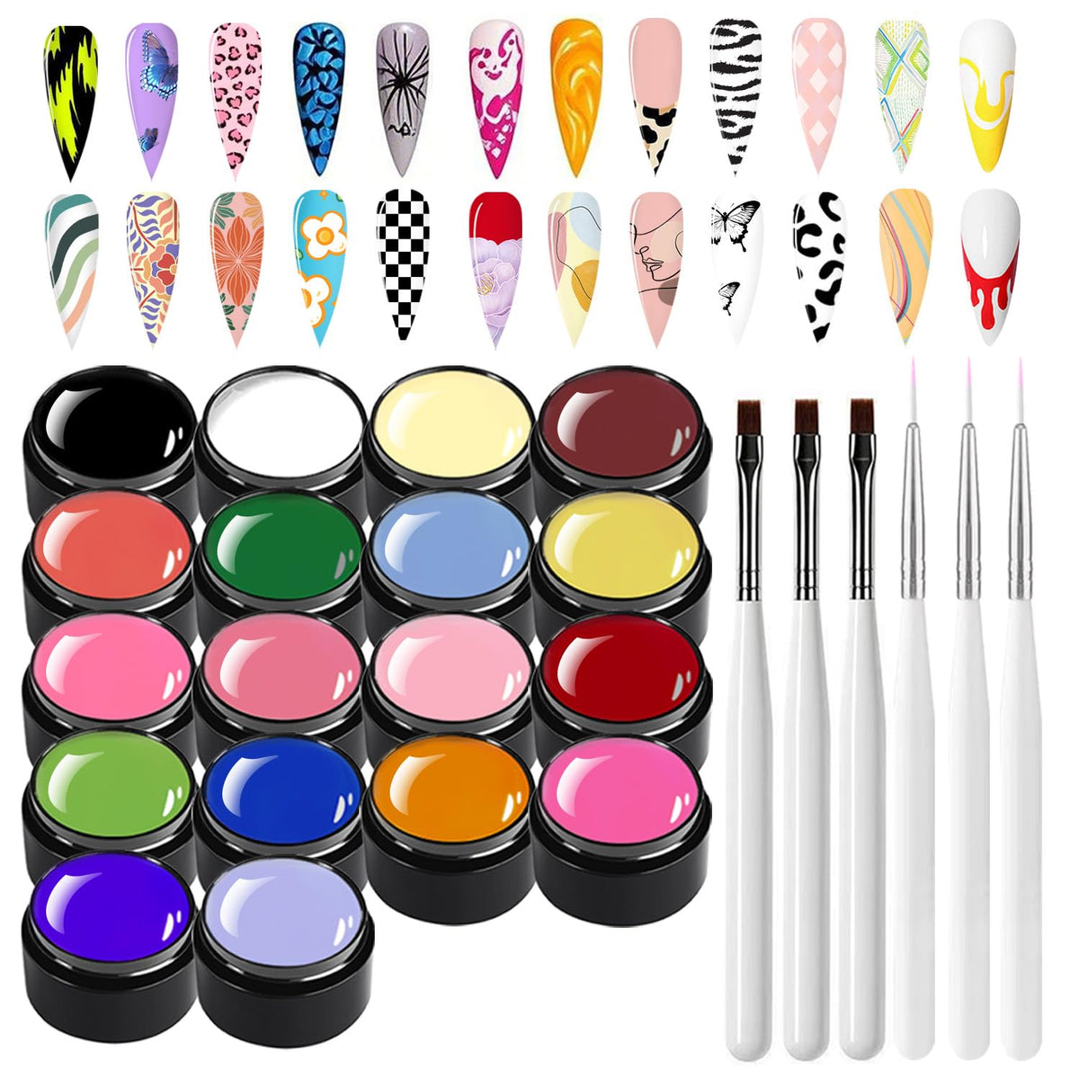 finger secret front packaging showing full 18-color kit and tools benefit easy setup