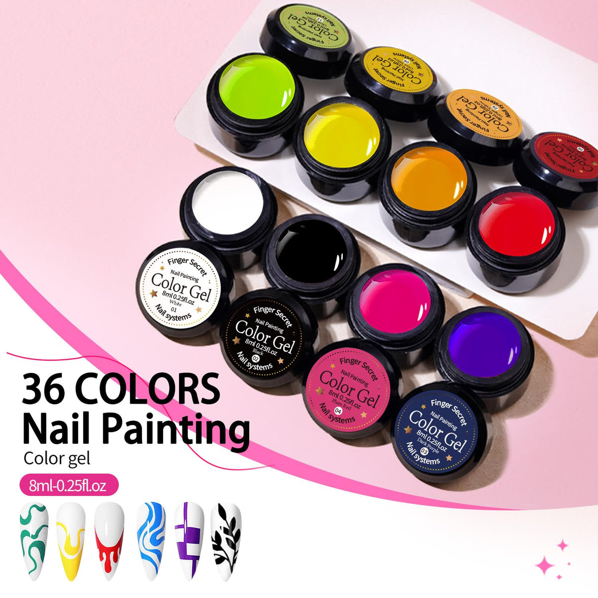 finger secret string pen closeup showing fine tip for precise nail art control