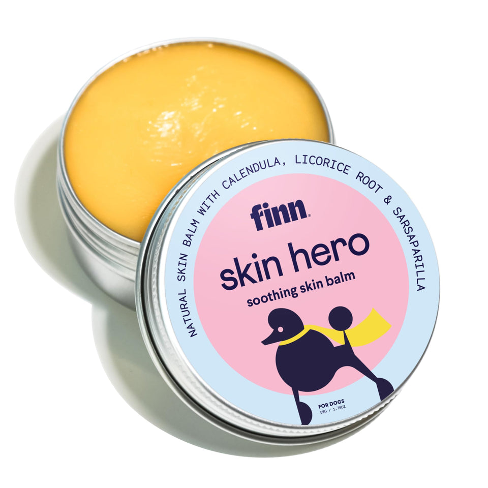 Finn Skin Hero front tin showing compact balm for easy storage and travel