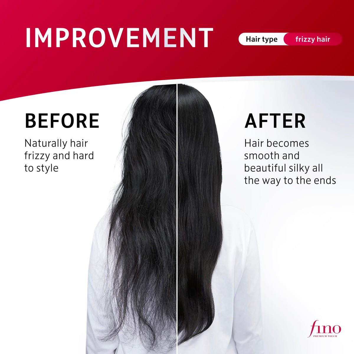 Fino close-up ingredient burst showing serums for deep nourishment