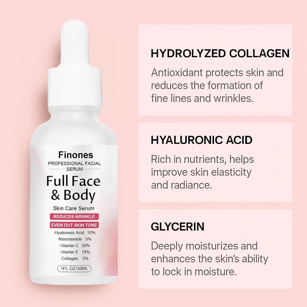FINONES serum texture drops on skin showing lightweight absorption benefit