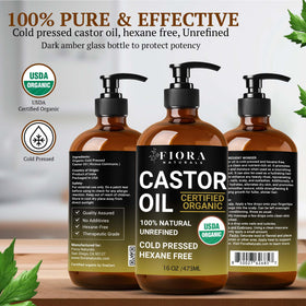 Fiora Naturals oil texture close-up reveals thick golden consistency for deep hydration