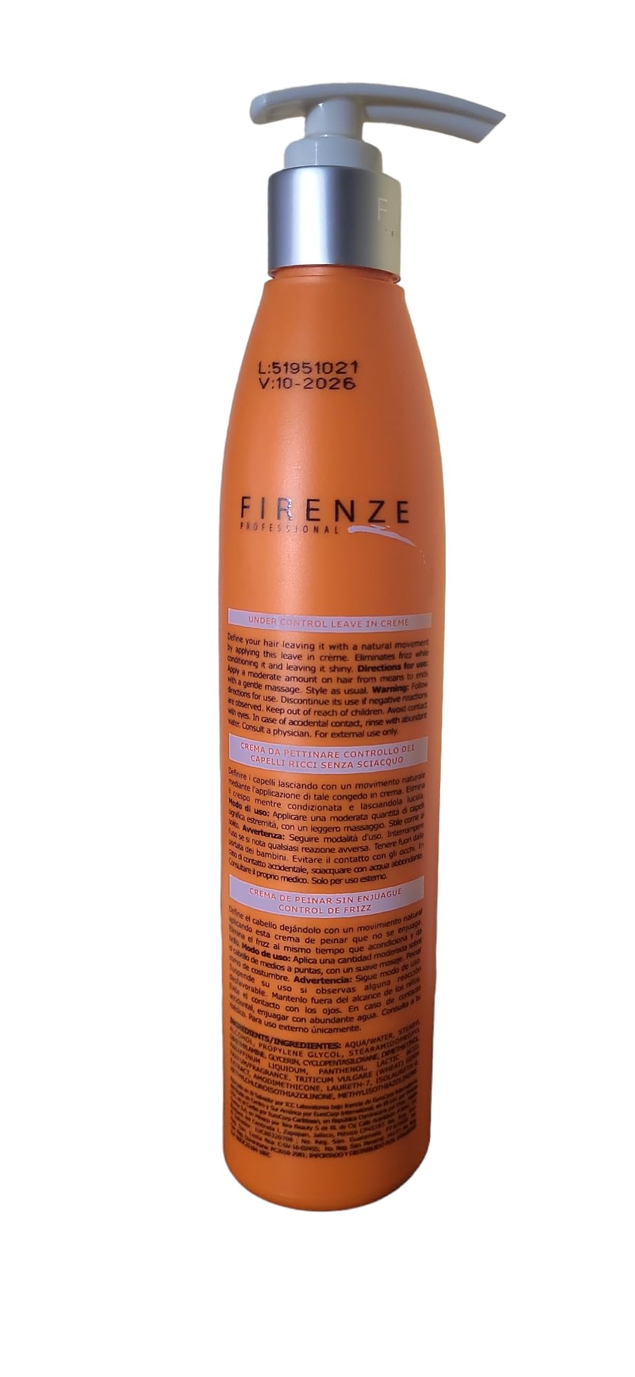 Firenze Professional in-use styling on damp hair offering easier comb-through and reduced frizz