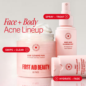 First Aid Beauty before and after texture focus showing smoother, refined pores