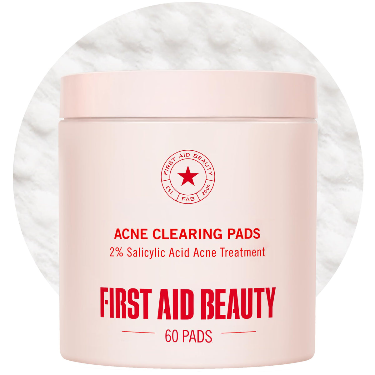 First Aid Beauty front packaging showing 2% salicylic pads and clear purpose