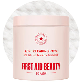First Aid Beauty front packaging showing 2% salicylic pads and clear purpose