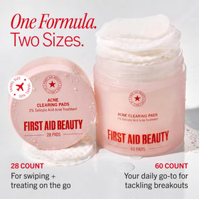 First Aid Beauty pads staged in bathroom setting for daily skincare routine