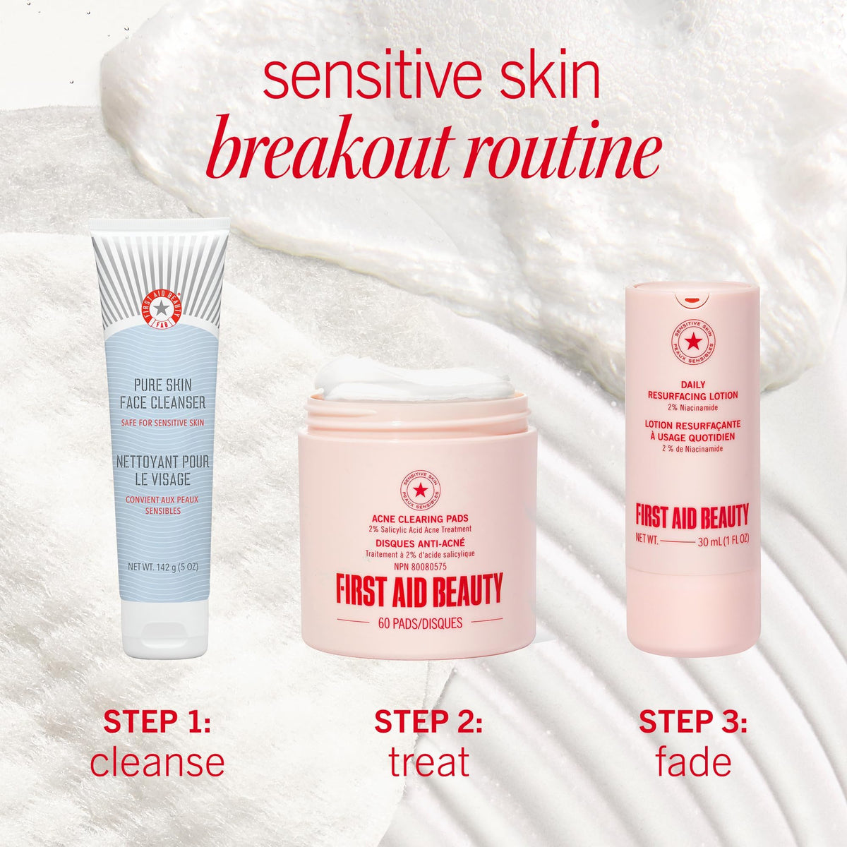 First Aid Beauty applying lotion to hand showing quick absorption and hydration