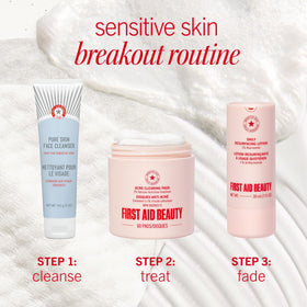 First Aid Beauty applying lotion to hand showing quick absorption and hydration